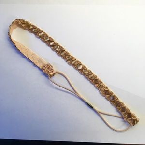 Pink and gold elastic headband
